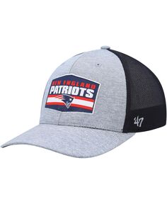 Мужская шапка мотиватор New England Patriots темно-серого цвета с меланжевым отливом &apos;47 Brand
