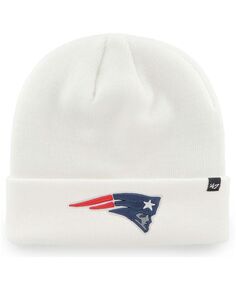 Мужская белая базовая вязаная шапка New England Patriots Secondary с манжетами &apos;47 Brand