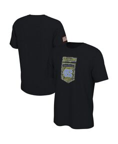 Мужская брендовая черная камуфляжная футболка North Carolina Tar Heels Veterans Jordan