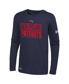 Мужская темно-синяя футболка New England Patriots с длинным рукавом с аутентичным офсайдом New Era