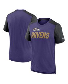 Мужская фиолетовая и черная футболка с рисунком Baltimore Ravens в стиле колор-блок с названием команды Nike