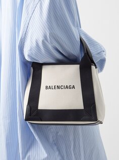 Маленькая холщовая сумка-тоут cabas Balenciaga, бежевый