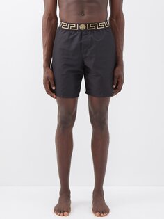 Жаккардовые шорты для плавания с логотипом Versace, черный