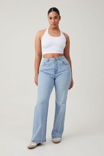 Расклешенные джинсы с пышными эластичными ботфортами Cotton On