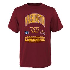 Молодежная официальная деловая футболка Washington Commanders бордового цвета Outerstuff