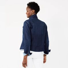 Женская джинсовая куртка на пуговицах Croft &amp; Barrow Croft &amp; Barrow, белый
