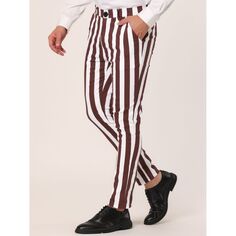Мужские полосатые брюки, узкие классические брюки с цветными блоками Lars Amadeus