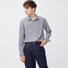 Легкая в уходе рубашка стандартного кроя с длинными рукавами в полоску SW+E GU, темно-синий