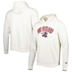 Мужской кремовый пуловер с капюшоном New England Patriots Sideline Chrome New Era