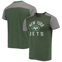 Мужская зеленая/серая футболка New York Jets Field Goal Slub Majestic