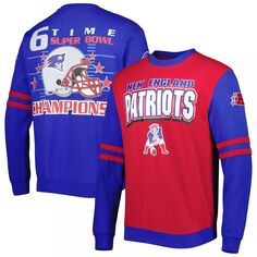 Мужской красный пуловер Mitchell &amp; Ness New England Patriots All Over 2.0