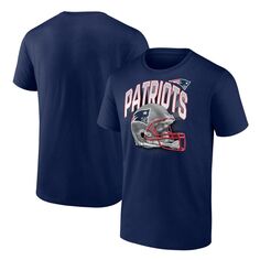 Мужская темно-синяя футболка с фирменным рисунком New England Patriots Big &amp; Tall End Round Fanatics