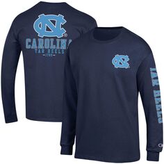 Мужская темно-синяя футболка North Carolina Tar Heels Team Stack с длинными рукавами Champion