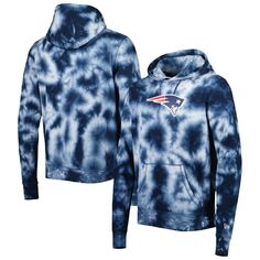 Мужской пуловер с капюшоном темно-синего цвета New England Patriots Team Tie Dye New Era