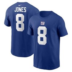 Мужская футболка Daniel Jones Royal New York Giants с именем и номером игрока Nike