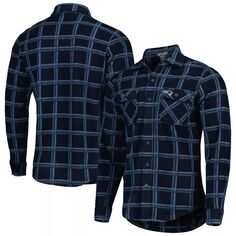Мужская темно-синяя фланелевая куртка-рубашка на пуговицах New England Patriots Industry Antigua