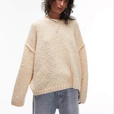 Джемпер Topshop Premium Knitted Alpaca Blend Boucle, бежевый