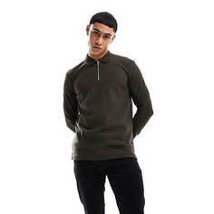 Поло с длинным рукавом Jack &amp; Jones Premium Knitted, темно-зеленый