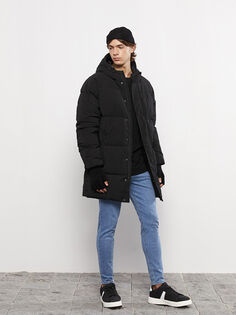 Толстое мужское пальто с капюшоном стандартной выкройки LCW Casual