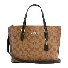 Сумка Coach Outlet Mollie Tote 25 in Signature Canvas, коричневый/черный