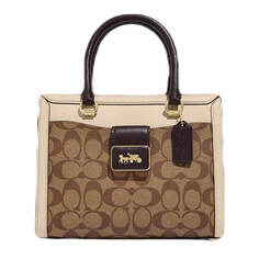 Сумка Coach Outlet Grace Carryall In Signature Canvas, хаки/слоновая кость