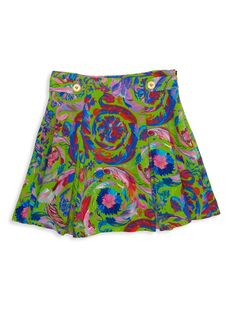 Калейдоскопическая юбка из кади для маленьких девочек и девочек Versace, разноцветный