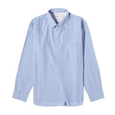 Рубашка Universal Works Posh Stripe Square Pocket, голубой