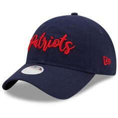 Женская регулируемая кепка New Era Navy New England Patriots Script 9TWENTY New Era