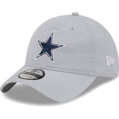 Мужская регулируемая шляпа New Era Grey Dallas Cowboys Main Core Classic 2.0 9TWENTY