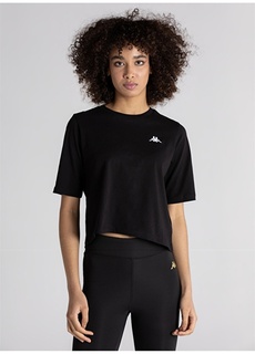 Простая черная женская футболка с круглым вырезом Kappa