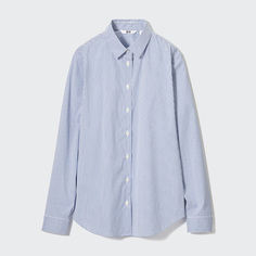 Рубашка Uniqlo Supima Cotton формальная в полоску, синий