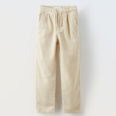 Вельветовые брюки Zara Corduroy With Elastic Waist, слоновая кость