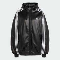 Куртка Adidas Oversized Adilenium Faux Leather, черный