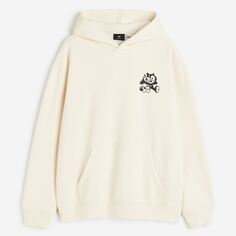 Худи H&amp;M Felix the Cat Relaxed Fit Hoodie, кремовый H&M