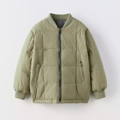 Куртка Zara Reversible Cotton, светло-зеленый