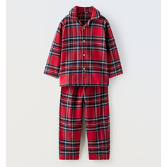Детская пижама Zara Check Flannel, красный