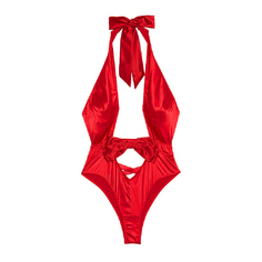 Боди Victoria&apos;s Secret Bow-Topped High-Neck, красный