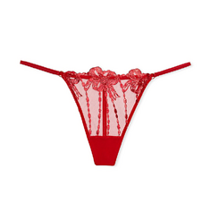 Трусы Victoria&apos;s Secret Dream Angels Bow Embroidery V-String, красный