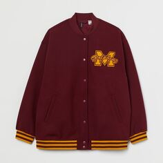 Куртка H&amp;M+ x Netflix Varsity Dolphins, бордовый/оранжевый H&M