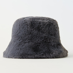Детская шапка Zara Faux Fur Fisherman, серый