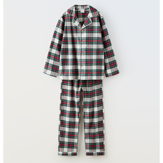 Детская пижама Zara Check Flannel, слоновая кость