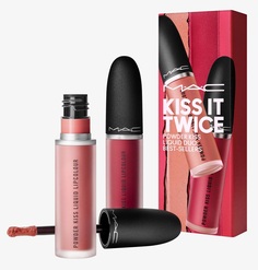 Комплект жидких помад Mac Kiss It Twice Power Kiss Liquid Duo, красный