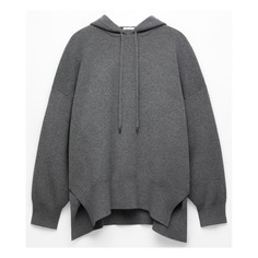 Худи Oysho Knit Oversized, темно-серый меланж