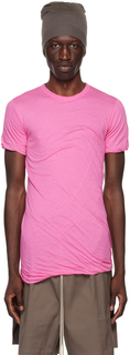 Розовая двойная футболка Rick Owens