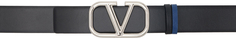 Двусторонний черный ремень с логотипом Vlogo Signature Valentino Garavani