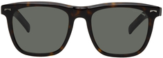 Квадратные солнцезащитные очки черепаховой расцветки Montblanc