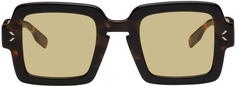 Квадратные солнцезащитные очки черепаховой расцветки MCQ