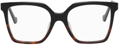 Черные и черепаховые квадратные очки Loewe