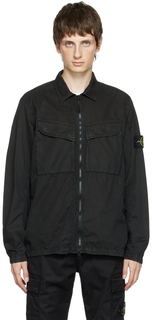 Черная выцветшая куртка Stone Island