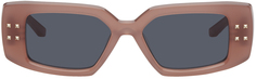 Розовые солнцезащитные очки в прямоугольной оправе с V-образным вырезом Valentino Garavani